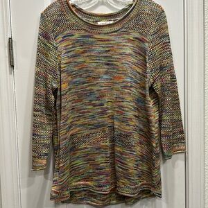 Multi color knit top size large